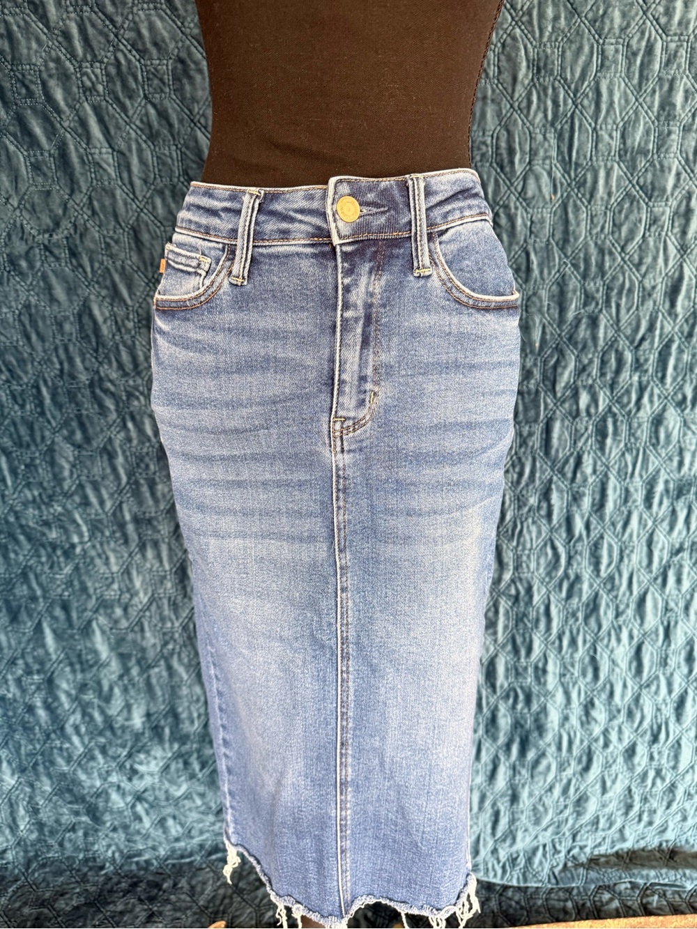 Judy Blue Light Blue Straight-Leg Denim Skirt
